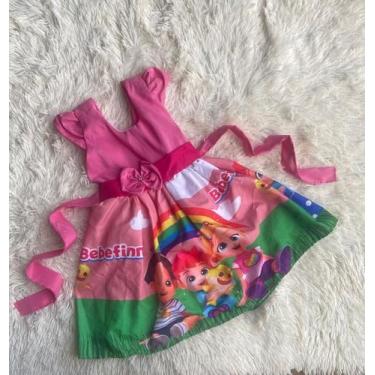 Imagem de Vestido Menina Infantil Temático Simples Bebefinn Rosa, G