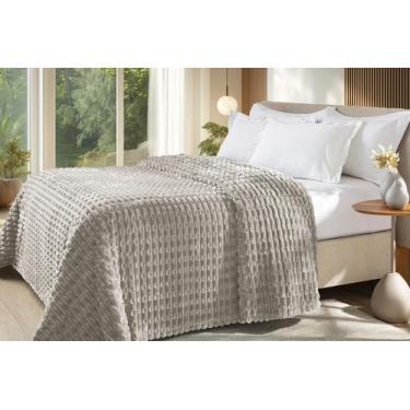 Imagem de Cobertor Solteiro 150x220 Toque de Seda Elegance Cor:Bege - Jolitex, B