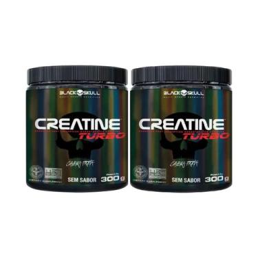 Imagem de Kit 2x Creatina Turbo Monohidratada Sem Sabor 300g Black Skull