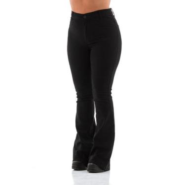 Imagem de Calça Preta Feminina Arauto Hot Flare - ARAUTO JEANS, 38, Preto