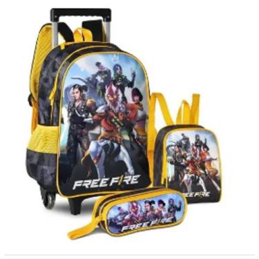 Imagem de kit Mochila De Carrinho Escolar Free Fire -REF2494K Clio Style