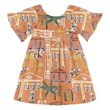 Imagem de Vestido Infantil Cidade Turistica Nanai, Laranja, 8