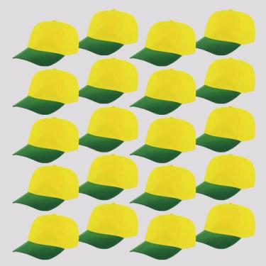 Imagem de Kit 20 Bonés Dras Sports Amarelo e Verde, Único