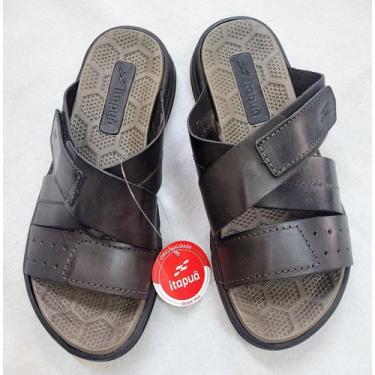 Imagem de Chinelo com fita auto adesiva  masculino adulto - ITAPUÃ, Café escuro,