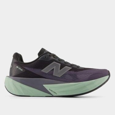 Imagem de Tênis New Balance Fuelcell Rebel V5 Feminino, Preto, Verde claro, 34