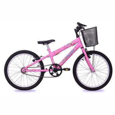 Imagem de Bicicleta Aro 20 Kiss Mountain Bike Quadro Aço 1v V-Brake Rosa Claro Free Action