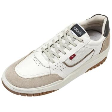 Imagem de Sapatenis Masculino Couro Elegante Moderno Leve Max Ferracini, Off whi
