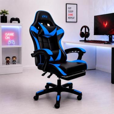 Imagem de Cadeira Gamer Ergonômica Reclinável com Apoio para os Pés  material si