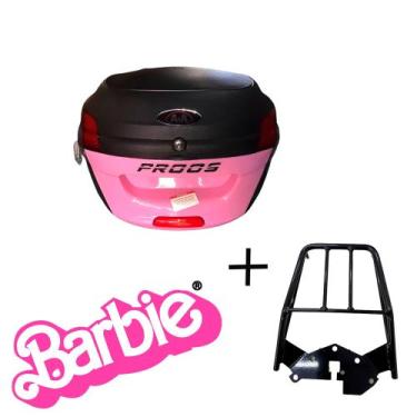 Imagem de Baú Bauleto Awa 34 L Rosa Barbie + Bagageiro De Biz 18+