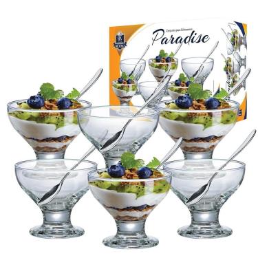 Imagem de Conjunto de Taças de Sobremesa New Paradise Vidro 282ML 12 Peças para Sorvetes Transparente Ruvolo
