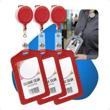 Imagem de Kit 3 Roller Clip Cracha Credencial Carteirinha De Estudante - Hxt, Ve