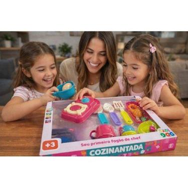 Imagem de Kit Cozinha Infantil Brinquedo Cozinhar Crianças Panelinhas Faz de Con