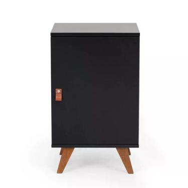 Imagem de Modulo Simples Skin com 1 Porta - Preto/Garapa - Artemobili, Preto