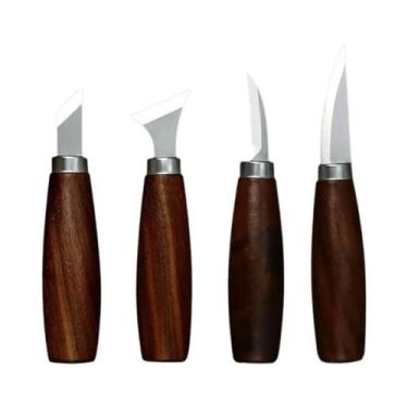 Imagem de Conjunto De Ferramentas Manuais Para Escultura Em Madeira DIY: Facas, 