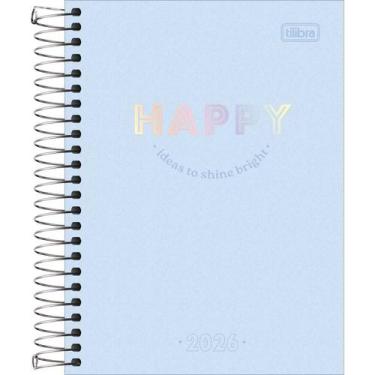 Imagem de Agenda 2026 Happy Espiral 176 Folhas Tilibra, Azul