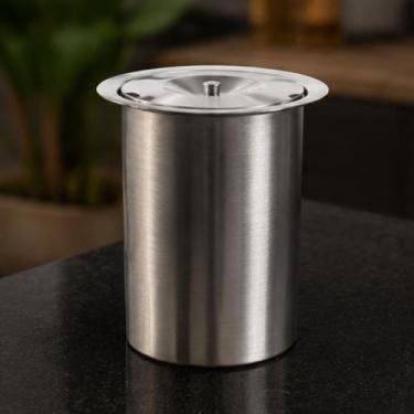 Imagem de Lixeira Pia Cozinha Embutir Granito Inox Alumínio Luxo 3 Litros - Inov