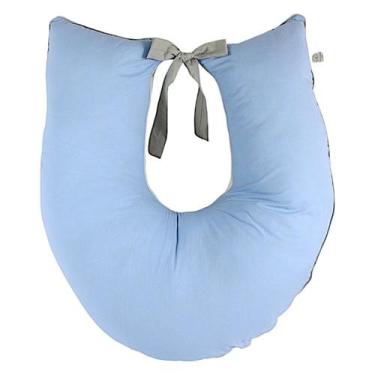 Imagem de Almofada para Amamentar  Azul Bebê  Conforto e Praticidade para Você e