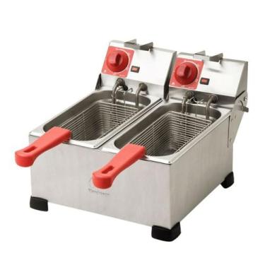 Imagem de Fritadeira Elétrica 8L 2 Cubas Inox FT-1.421.ST 1900W Marchesoni 127V,