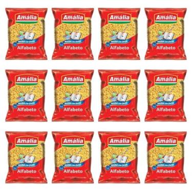Imagem de Kit 12 Macarrao Santa Amalia 500g Com Ovos Alfabeto