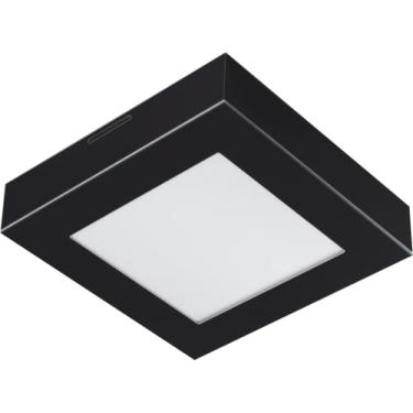 Imagem de Plafon de Sobrepor Led Quadrado Valencia de 25W - 36X36 cm Preto - 3000K - Bivolt - Luz Amarela