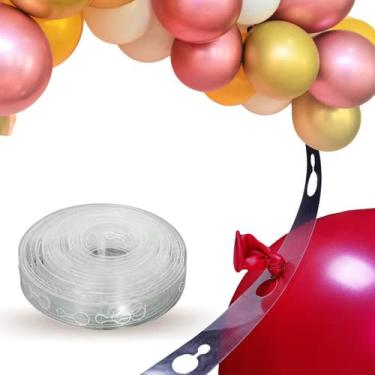 Imagem de Fita Para Arco Desconstruído Balão Suporte Tira 10m Decoração Simples com Balão Arco Desconstruído Fita Arco Inflador