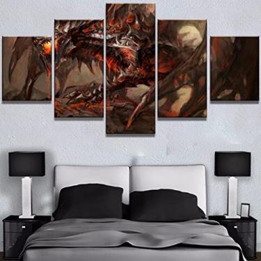 Imagem de Quadro Decorativos World of Warcraft com 5 peças 130x65 2
