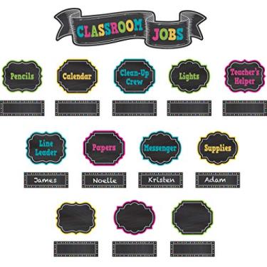 Imagem de Teacher Created Resources Quadro-negro Brights sala de aula Jobs mini quadro de avisos (TCR5653)