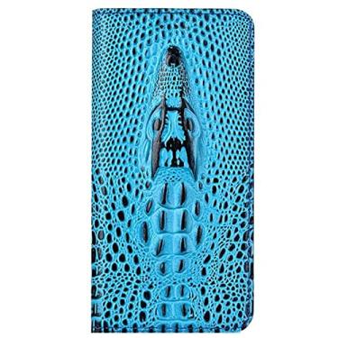 Imagem de Capa carteira para Google Pixel 6/6 Pro com suporte para cartão, capa carteira de couro legítimo com fecho magnético flip Kickstand TPU Bumper Capa, azul, 6 Pro 17 cm