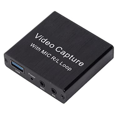 Imagem de ciciglow Cartão de captura de vídeo de alta definição HDMI para USB, cartão de captura de áudio e vídeo 1080p 60FPS com microfone de 3,5 mm, adequado para gravação de jogos PS/ao vivo/videoconferência
