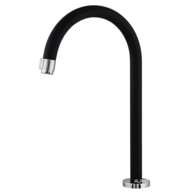 Imagem de Torneira Banheiro Lavatório Mesa Easy Alta Preta ¼ Volta