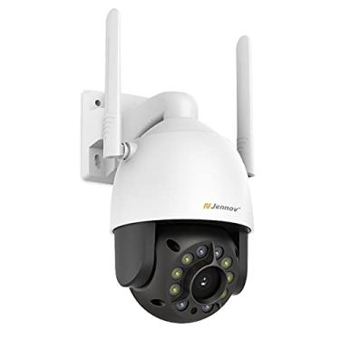 Imagem de Câmera de segurança PTZ externa, câmera de vigilância IP WiFi residencial 1080P com visão noturna em cores e áudio bidirecional detecção de movimento IP66 à prova de intempéries