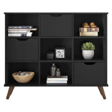 Imagem de Nicho Organizador Retrô 3 Gavetas Preto - Qmovi