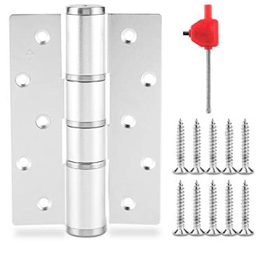 Imagem de Dobradiça de porta, dobradiça de porta oculta de alumínio tipo E dobradiça hidráulica de fechamento automático posicionamento de amortecimento da porta