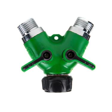 Imagem de C/H Divisor de mangueira de jardim, conector de torneira de mangueira de 2 vias, divisor de torneira de água com válvula dupla em Y, adaptador de torneira com arruelas de borracha