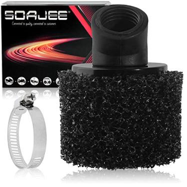Imagem de SOAJEE Filtro de ar preto angular de 32 mm para 50cc - 90cc 110cc 125cc 150cc GY6 Motor Motocicleta ATV Scooter Go Kart Mini Bolso Pit Dirt Racing Super Bike XR50 Kawasaki Suzuki Yamaha 30mm 31mm