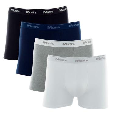 Imagem de Kit Cueca Boxer Mash 4 Peças Masculina Algodão Elástico