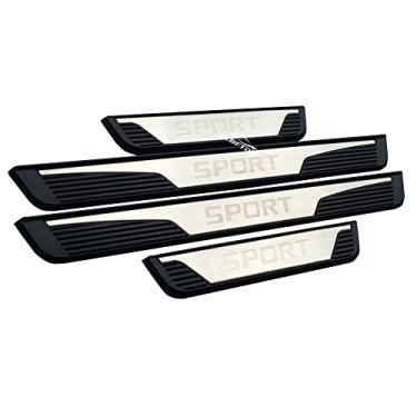 Imagem de GZBFTDH Protetor de entrada de porta de carro, para acessórios esportivos Renault Captur, protetor de peitoril de porta automático painéis de chute de aço inoxidável placa de desgaste (prata)