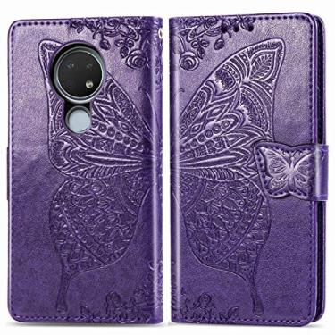 Imagem de For Nokia 6.2/7.2 Butterfly Love Flower Embossed Horizontal Flip Leather Case with Bracket Lanyard Card Slot Wallet
