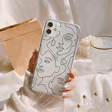 Imagem de Linhas de arte abstrata capas de telefone de moda desenhos animados claros para iphone 11 12 13 pro max se 2020 7 8 plus xr xs xs max, linha clara 2, para iphone13 pro max