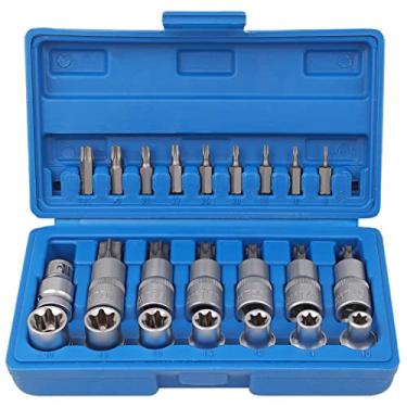 Imagem de Conjunto de 23 peças de soquetes de 1/2 bit E Torx conjunto adaptador de soquete de reparo de carro ferramentas automotivas para equipamentos de gramado