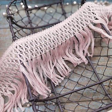 Imagem de jardas/10 jardas 10 cm feito à mão diy algodão rendas guarnição borla acessórios de franja roupas bege cortina mesa suéter decorativo, cinza rosa, preço de 5 jardas