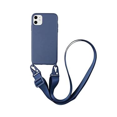 Imagem de Capa de telefone de cordão de silicone para iPhone 12 13 11 Pro Max 7 8 Plus X XR XS Max Ultra Capa com alça de pescoço cordão de colar transversal, T3, para iPhone 11
