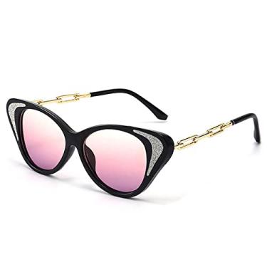 Imagem de Óculos de sol olho de gato moda corrente óculos de personalidade óculos de sol versáteis masculinos femininos, 5, tamanho único