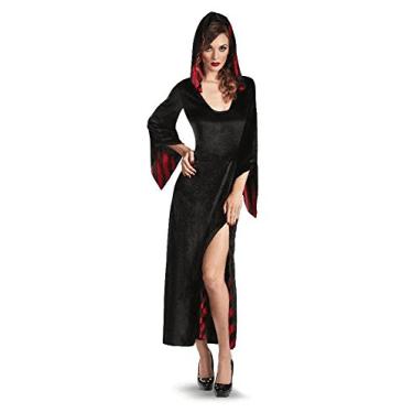 Imagem de Disguise Roupão feminino listrado Peek A Boo, Preto/vermelho, M