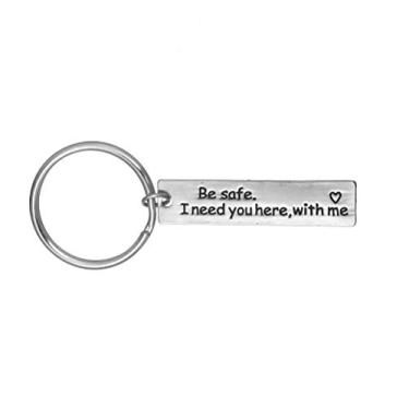 Imagem de XYBAGS Be Safe I Need You Here with Me, Firefighter New Driver Gift for Her or Him, Trucker Husband Boyfriend Best Friend Keychain Gifts