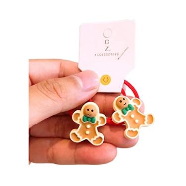 Imagem de Elastic De Cabelo De Cabelo De Natal Papai Noel, Boneco De Neve, Árvore De Natal, Sino De Gengibre -pão De Cheiro De Cabelo Sino Anel De Capacete De Natal Acessórios