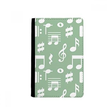 Imagem de Notas musicais brancas Porta-passaporte verde Notecase Burse Carteira Bolsa para cartão, Multicolorido.