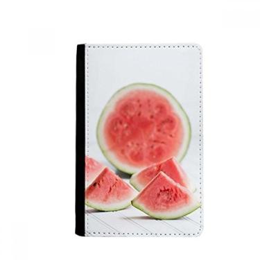 Imagem de Porta-passaporte com imagem de frutas frescas melancia verão notecase burse capa carteira porta-cartão, Multicolor