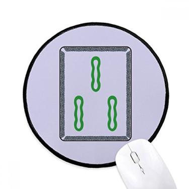 Imagem de DIYthinker Mahjong Bamboo Bar 3 azulejos padrão mouse pad desktop escritório tapete redondo para computador