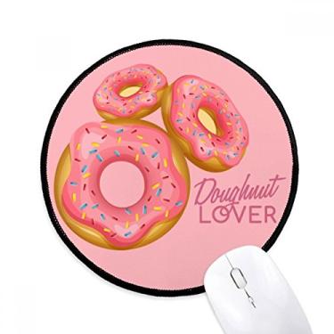 Imagem de DIYthinker Tapete de mouse para mesa de escritório com rosquinha ocidental para comidas doces tapete redondo para computador